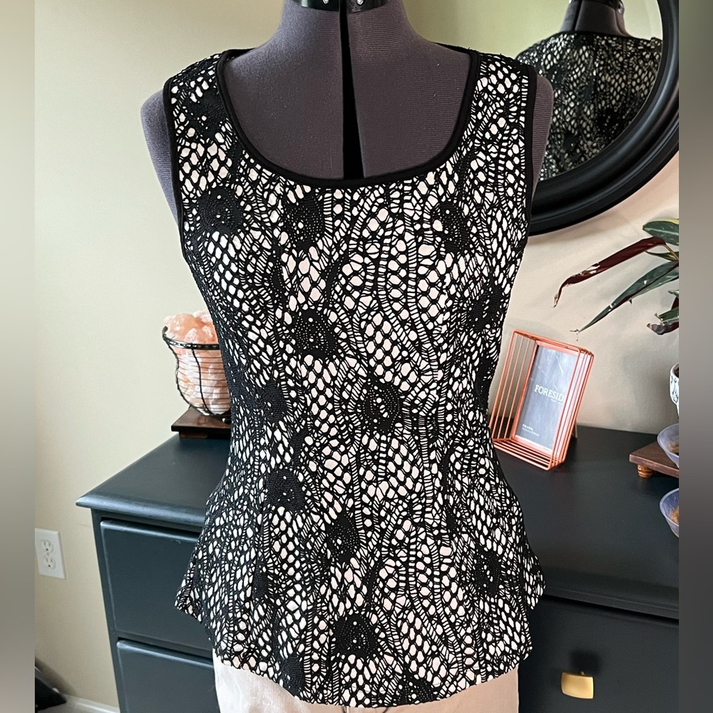 Lace Overlay Peplum